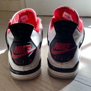 Nike Air Sneakers in White, Red, and Black